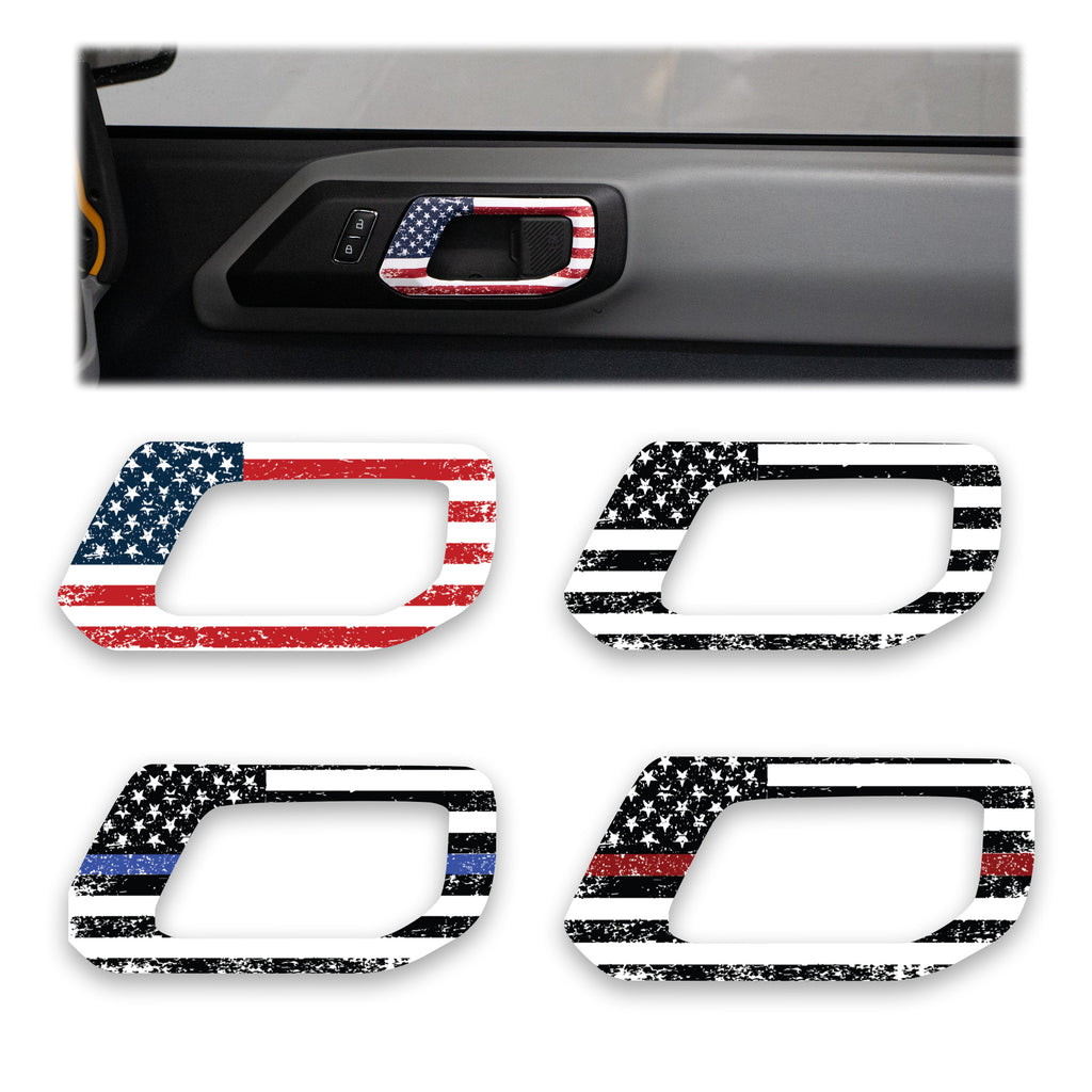 Bronco Interior Door Handle Wraps - American Series - 2021+ Ford Bronco