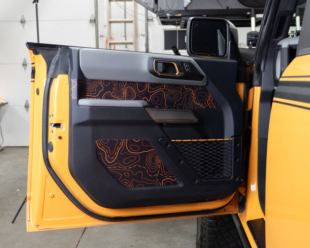 Bronco Lower Door Insert Vinyl Wrap - Topography Series - 2021+ Ford Bronco