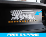 Bronco Dash American Flag Mountains Forest Decal Sticker for 2021+ Ford Bronco (FULL SIZE)