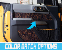 Load image into Gallery viewer, Bronco Upper Door Insert Vinyl Wrap - Topography Series - 2021+ Ford Bronco